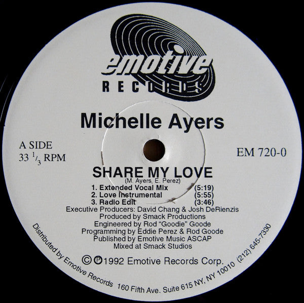 Michelle Ayers : Share My Love (12")