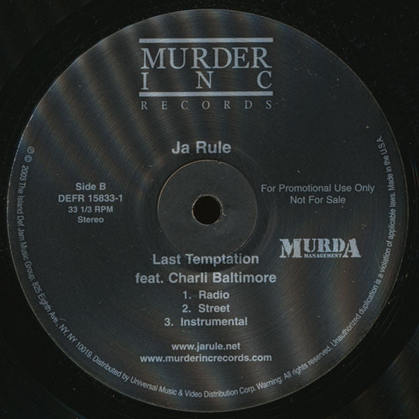 Ja Rule : Murder Reigns (12", Promo)