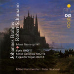 the album cover for SCHUMANN/BRAHMS - Missa Sacra