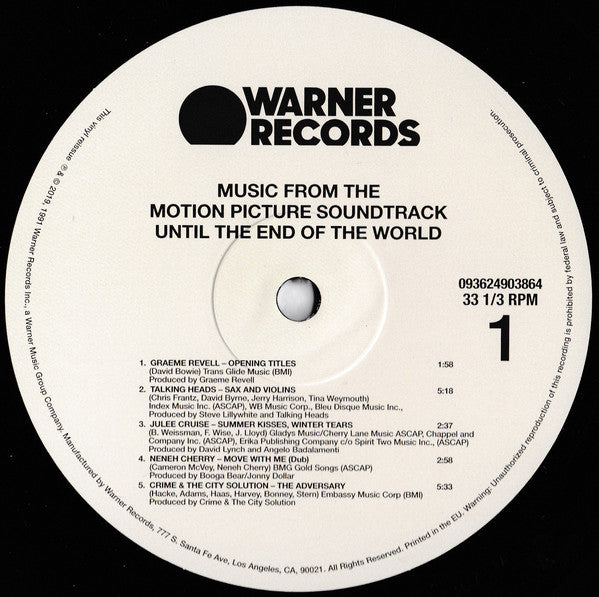 Various : Until The End Of The World (Music From The Motion Picture Soundtrack) (2xLP, Album, Ltd)