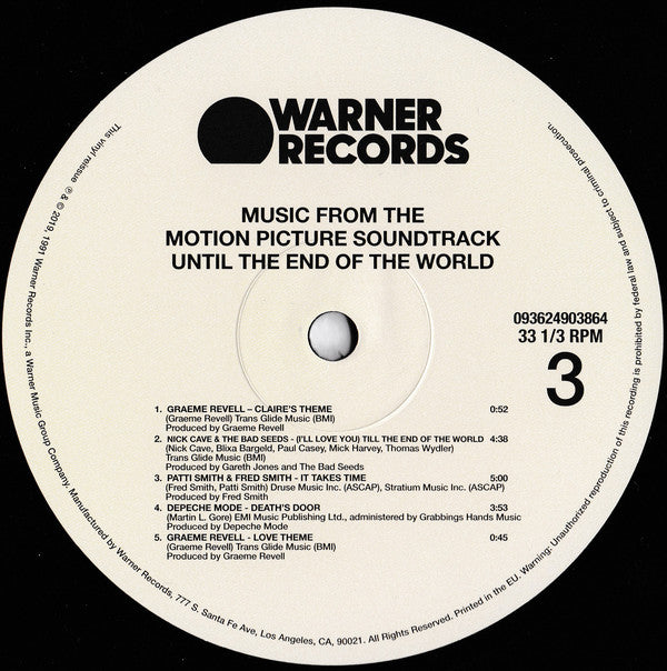 Various : Until The End Of The World (Music From The Motion Picture Soundtrack) (2xLP, Album, Ltd)