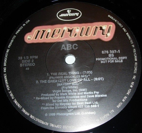 ABC : The Real Thing (12", Single, Promo, 49)