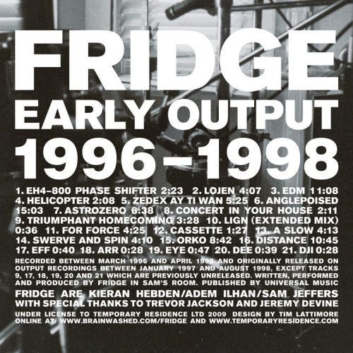the album cover for Fridge - Early Output 1996-1998