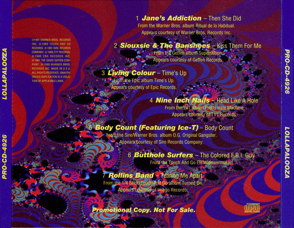 Various : Lollapalooza (CD, Promo, Smplr)