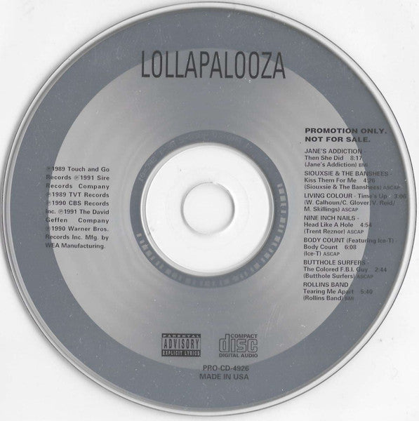 Various : Lollapalooza (CD, Promo, Smplr)