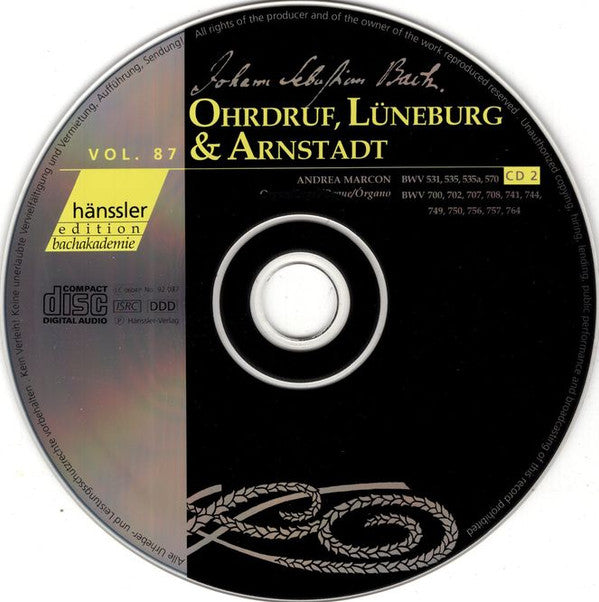 Johann Sebastian Bach - Andrea Marcon : Organ Works / Orgelwerke / Œuvres Pour Orgue: Ohrdruf, Lüneburg & Arnstadt (2xCD)