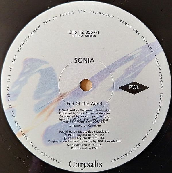 Sonia : End Of The World (12", Single)