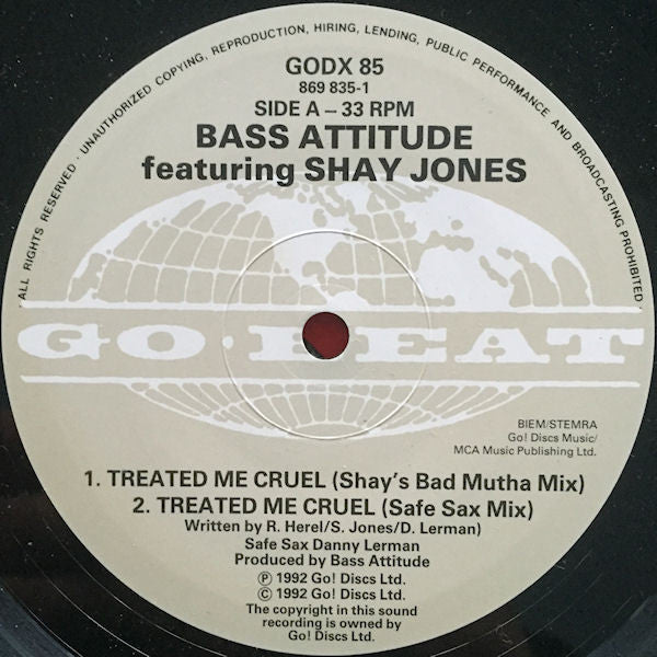 Bass Attitude : Treated Me Cruel (12")