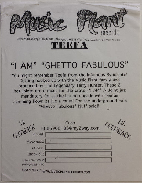 Teefa* : I Am / Ghetto Fabulous (12", W/Lbl)