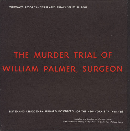 Eric House - The Murder Trial of William Palmer, Surgeon (CD)
