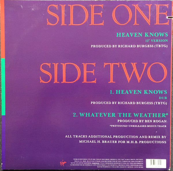 When In Rome : Heaven Knows (12", Promo, SRC)