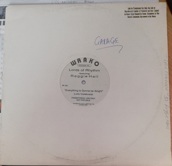 Lords Of Rhythm (2) : Everything Is Gonna Be Alright (Let's Celebrate) (12", Promo)