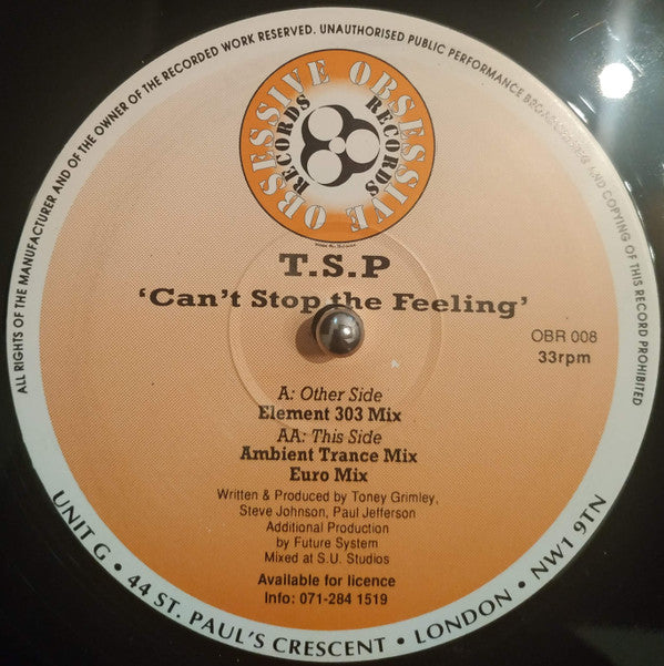T.S.P. : Can't Stop The Feeling (12")