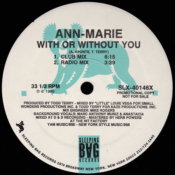 Ann-Marie : With Or Without You (12", Promo)