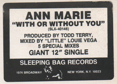Ann-Marie : With Or Without You (12", Promo)