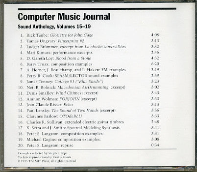 Various : Computer Music Journal Sound Anthology Volume 19, 1995 (CD, Comp)