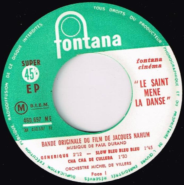 Paul Durand / Michel De Villers Et Son Orchestre : Le Saint Mène la Danse (7", EP)