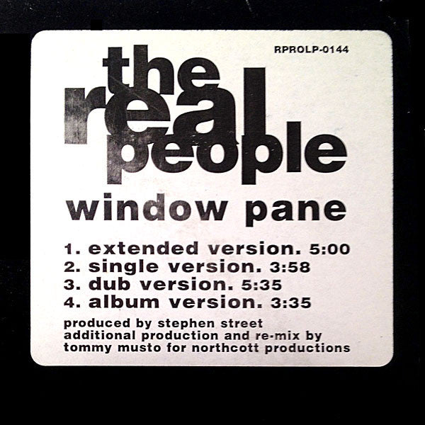 The Real People : Window Pane (12", Single, Promo)