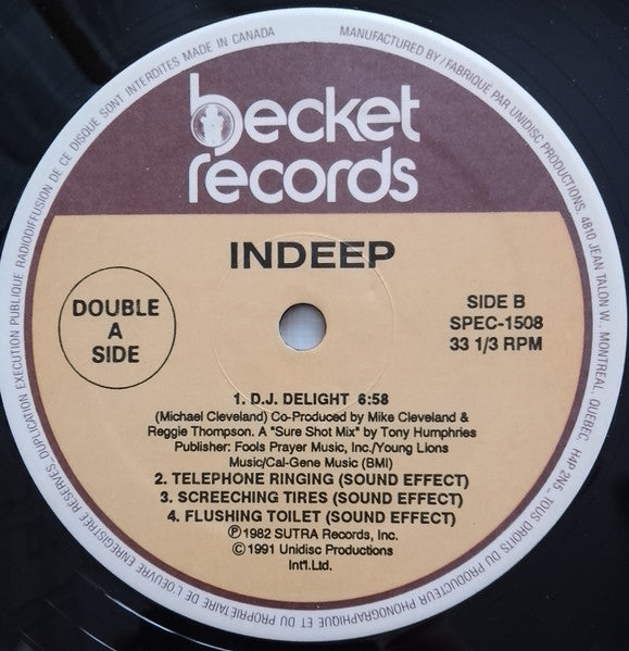 Indeep : Last Night A D.J. Saved My Life (12", RE)