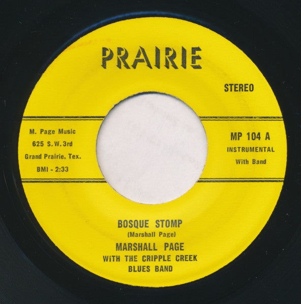 Marshall Page : Bosque Stomp / There's A Blue Trail Down In Texas (7", Single)