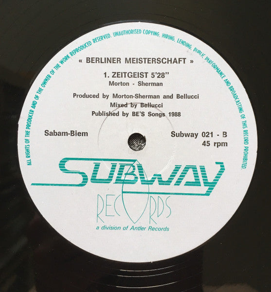 Berliner Meisterschaft : Zeitgeist (12")