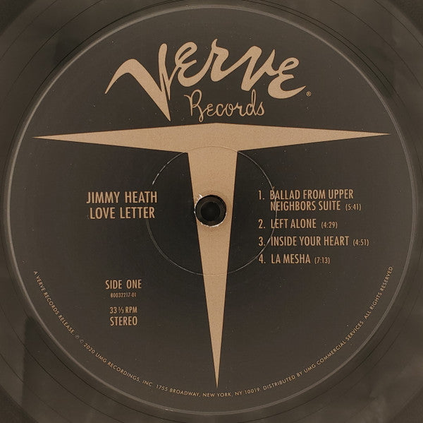 欧LP Jimmy Heath Love Letter 602507124700 Verve Records /00260 Love Letter by Jimmy Heath (Record, 2020)/ verve Label