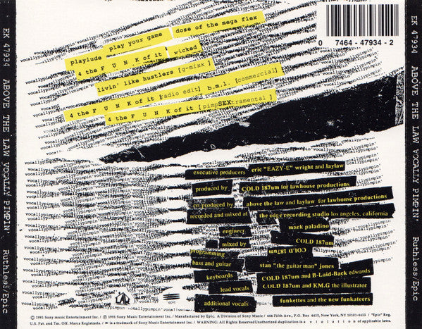 Above The Law : Vocally Pimpin' (CD, EP)