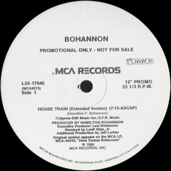 Bohannon* : House Train (12", Single, Promo)