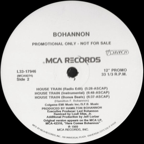 Bohannon* : House Train (12", Single, Promo)