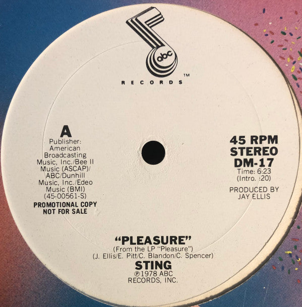 Sting (2) : Pleasure (12", Promo)