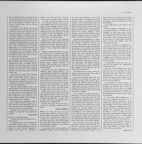 Stan Getz / Joao Gilberto* Featuring Antonio Carlos Jobim : Getz / Gilberto (LP, Album, RE, RM, 180)