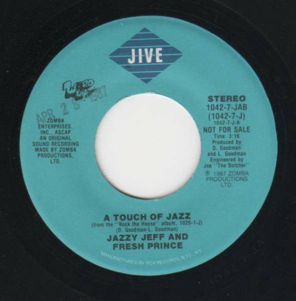 Jazzy Jeff And Fresh Prince* : A Touch Of Jazz (7", Promo)