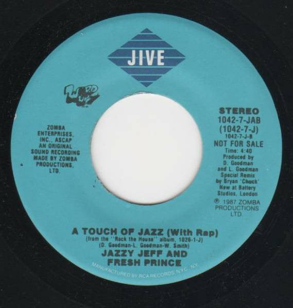 Jazzy Jeff And Fresh Prince* : A Touch Of Jazz (7", Promo)