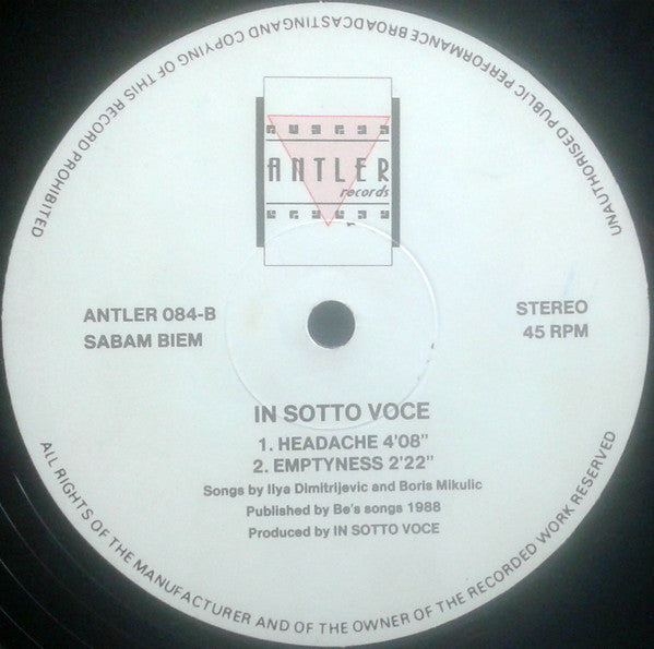 In Sotto Voce : In Sotto Voce (12", RP)