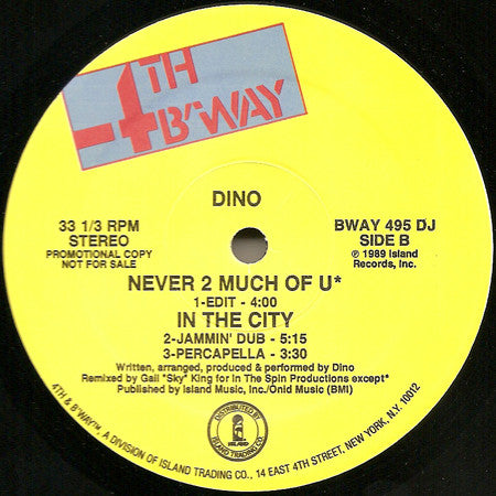 Dino (2) : In The City (12", Promo)