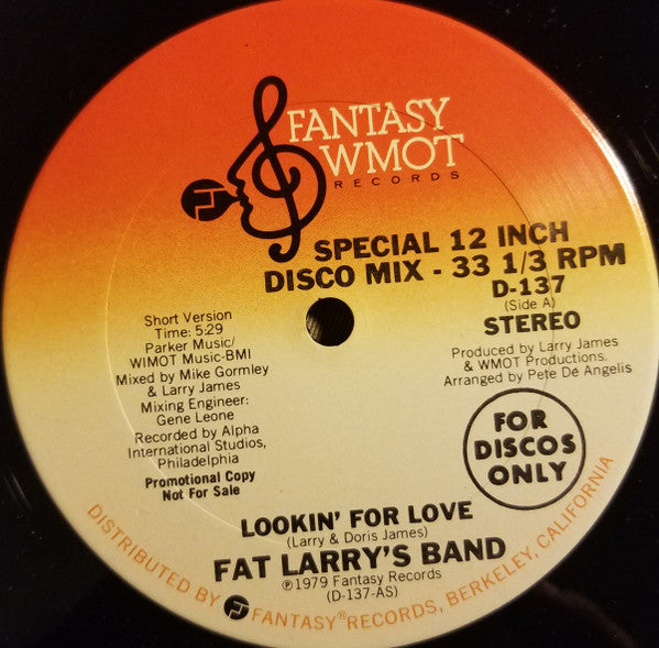 Fat Larry's Band : Lookin' For Love (12", Promo, RE)