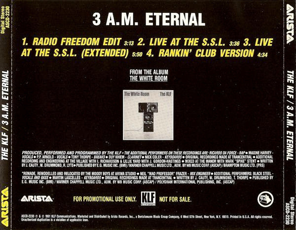 The KLF : 3 A.M. Eternal (CD, Single, Promo)