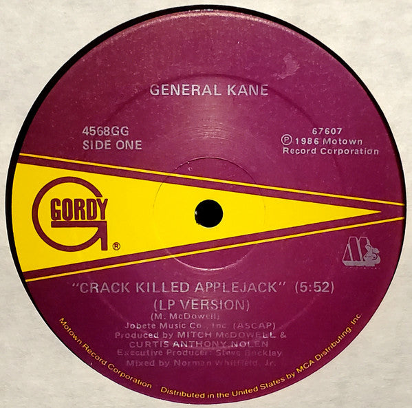 General Kane : Crack Killed Applejack (12")