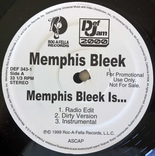 Memphis Bleek : Memphis Bleek Is... / Murda 4 Life (12", Promo)