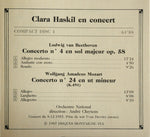 Wolfgang Amadeus Mozart, Frédéric Chopin, Ludwig van Beethoven, Clara Haskil : En Concert (2xCD, Mono + Box)
