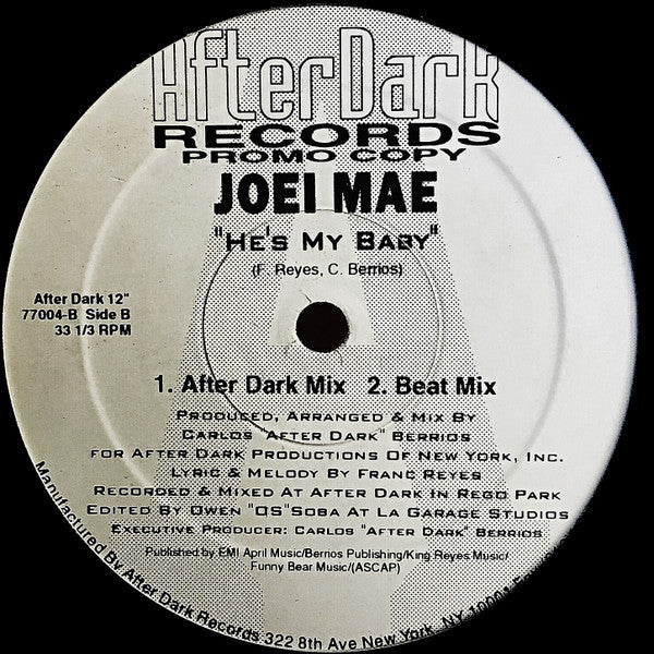 Joei Mae : He's My Baby (12", Single, Promo)