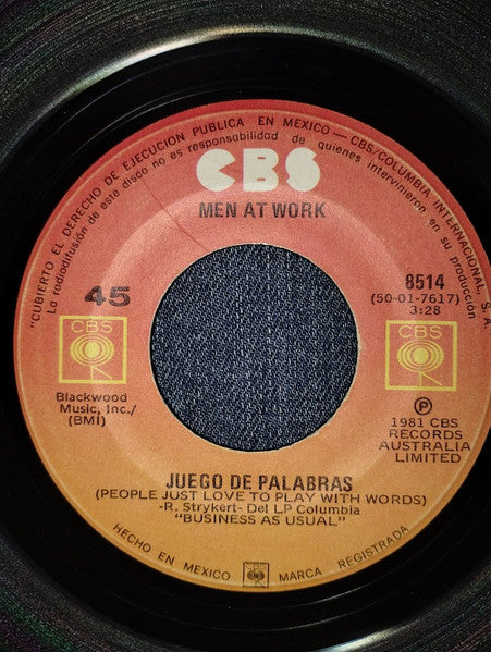 Men At Work : Quien Puede Ser Ahora? = Who Can It Be Now? (7", Single)