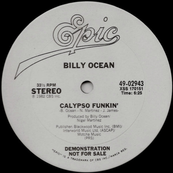 Billy Ocean : Calypso Funkin' (12", Promo)
