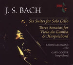 the album cover for Karine Georgian - Six Suites for Solo Cello