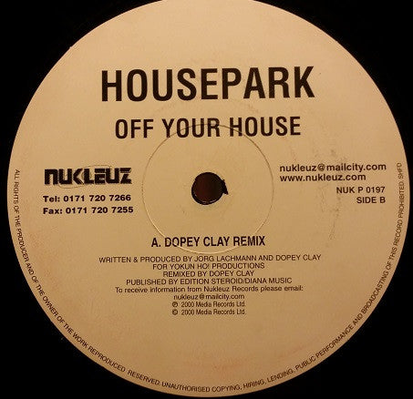 Housepark : Off Your House (12", Single)