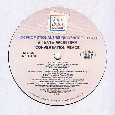 Stevie Wonder : Conversation Peace (2xLP, Album, Promo)
