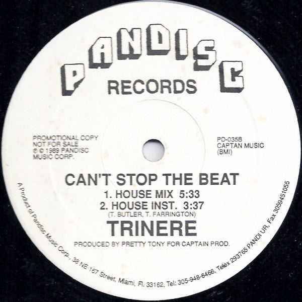 Trinere : Can't Stop The Beat (12", Promo)