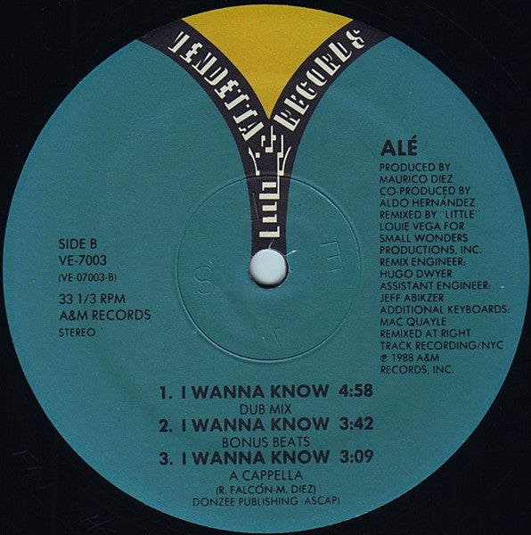 Alé : I Wanna Know (12")