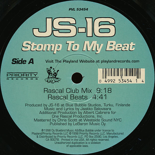 JS16 : Stomp To My Beat (12")