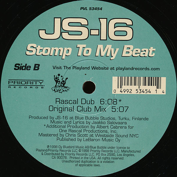 JS16 : Stomp To My Beat (12")